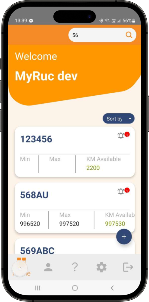 myRUC app screenshot: 2