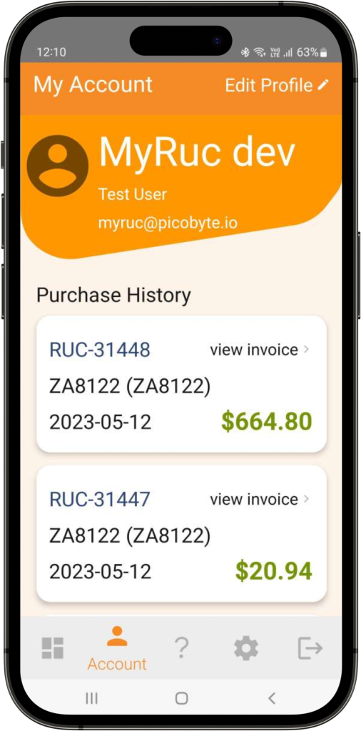 myRUC app screenshot: 7